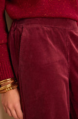 MARTIN BURGUNDY WIDE-LEG CORDUROY TROUSERS