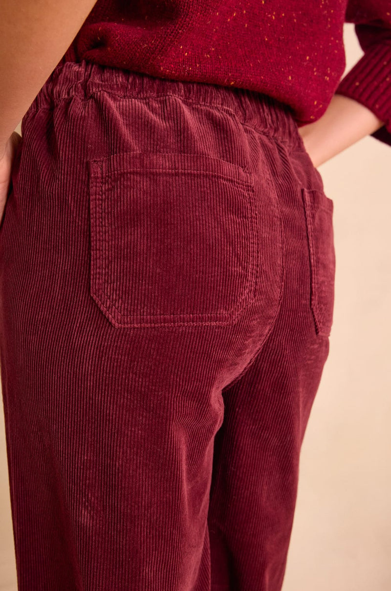 MARTIN BURGUNDY WIDE-LEG CORDUROY TROUSERS