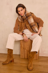 MAE NATURAL WIDE-LEG CORDUROY TROUSERS