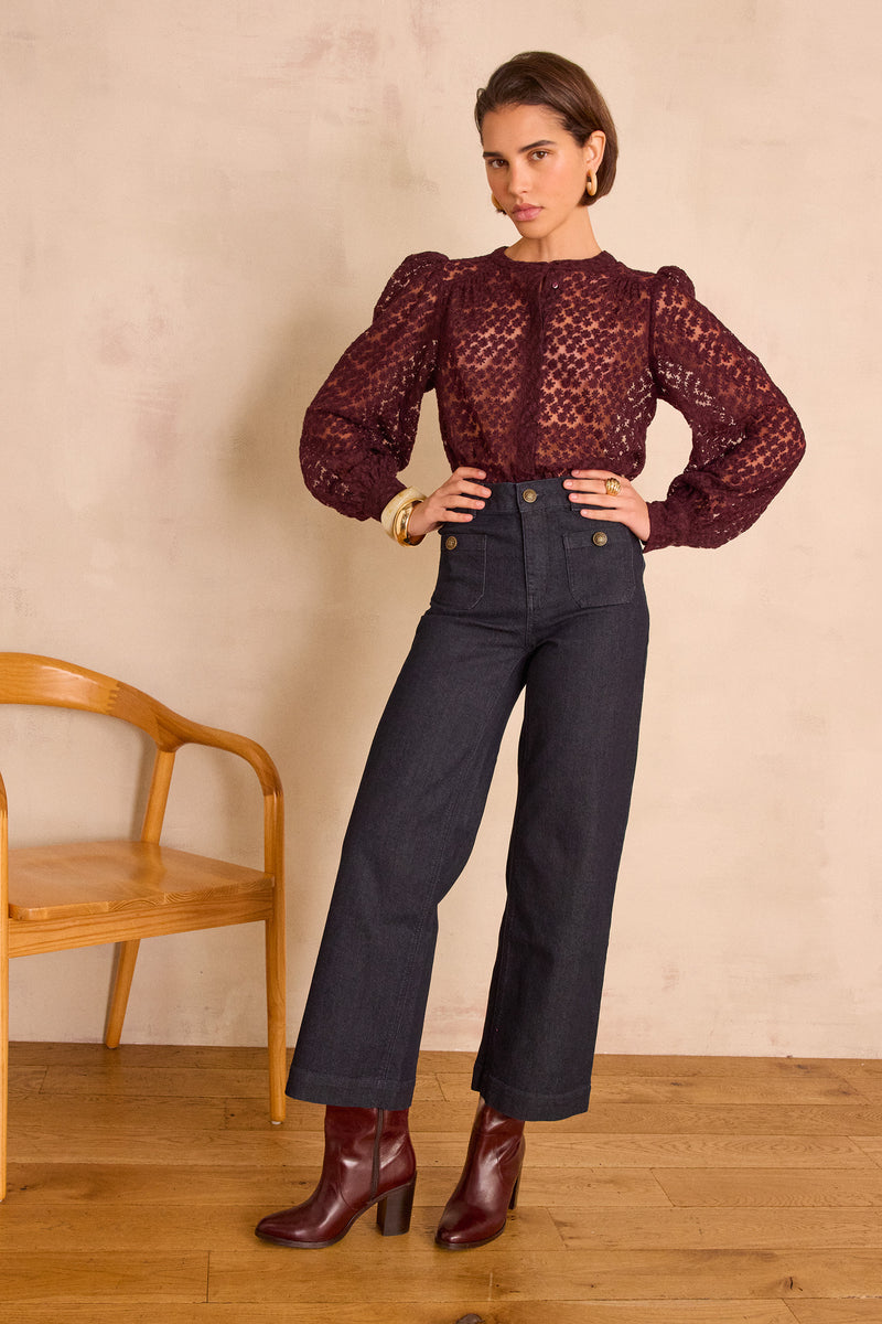 MAE RINSE WIDE-LEG JEANS