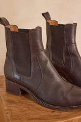 VANIA CHOCOLATE LEATHER BOOTS