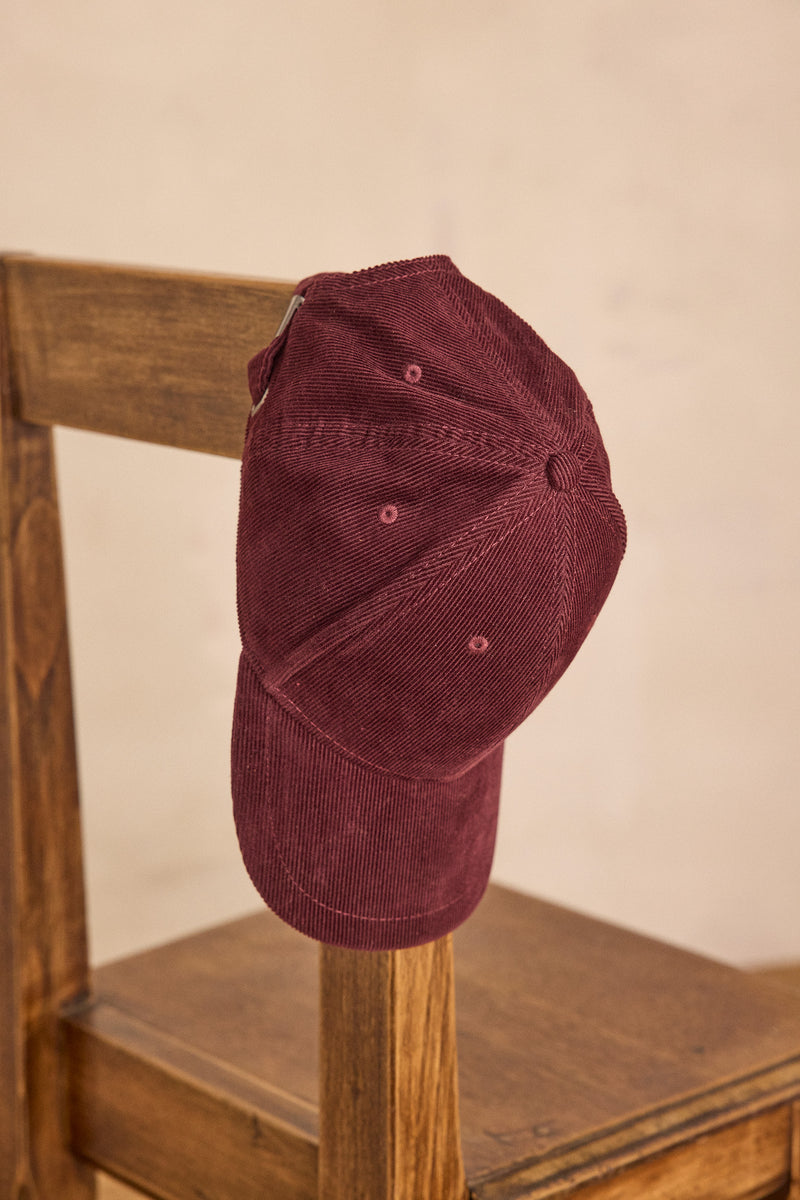 HAROLD BURGUNDY COTTON VELVET CAP