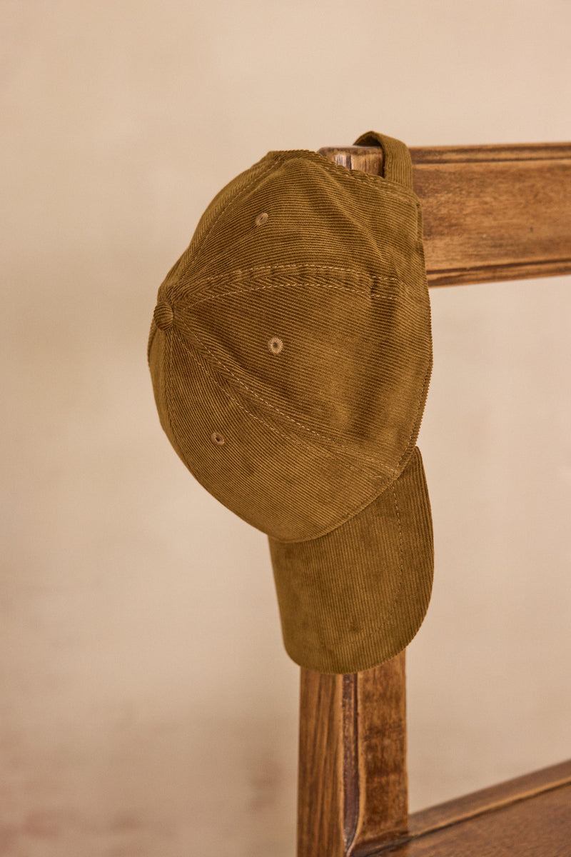 HAROLD LIGHT CAMEL COTTON VELVET CAP