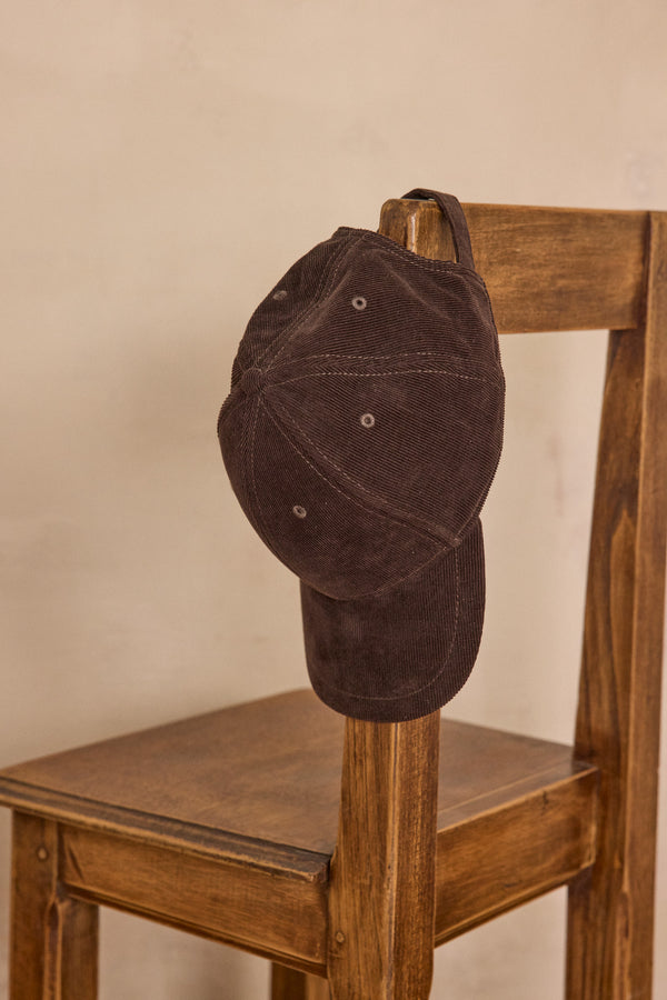 HAROLD DARK BROWN COTTON VELVET CAP