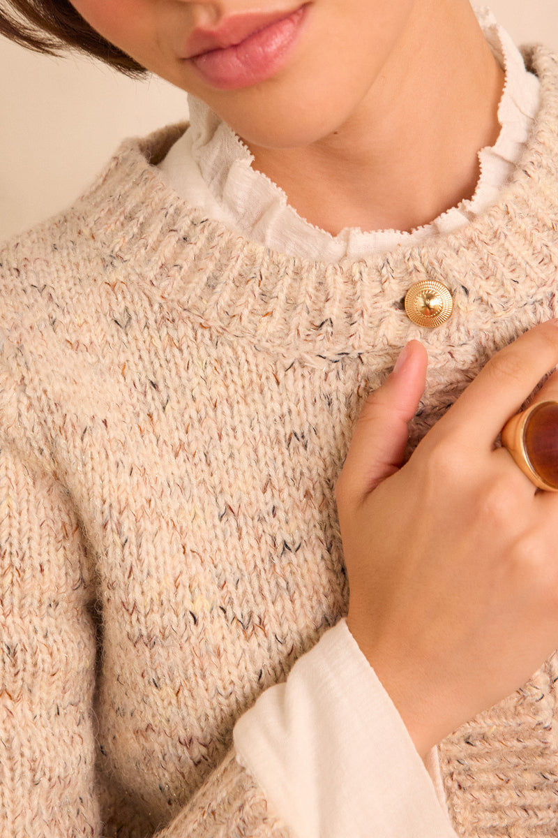 BALTO NATURAL SPECKLED CARDIGAN