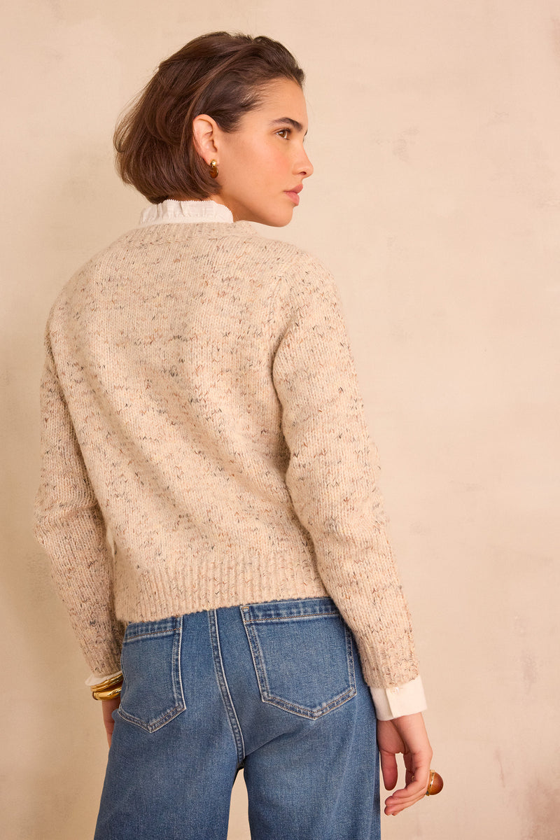 BALTO NATURAL SPECKLED CARDIGAN