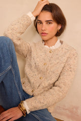 BALTO NATURAL SPECKLED CARDIGAN