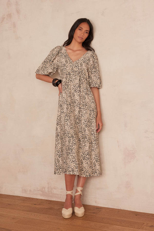 RANDA ANIMAL PRINT LONG DRESS