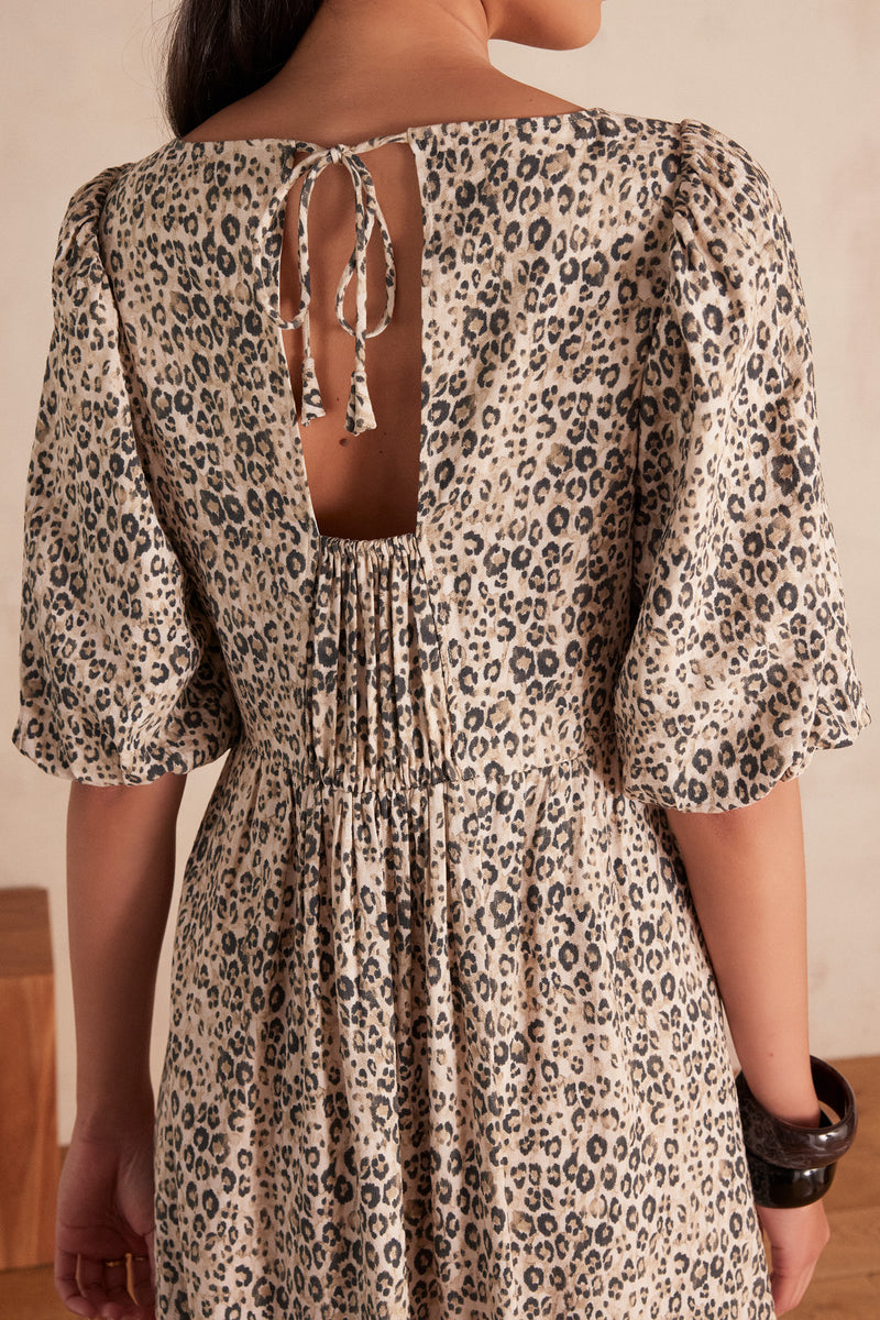 RANDA ANIMAL PRINT LONG DRESS