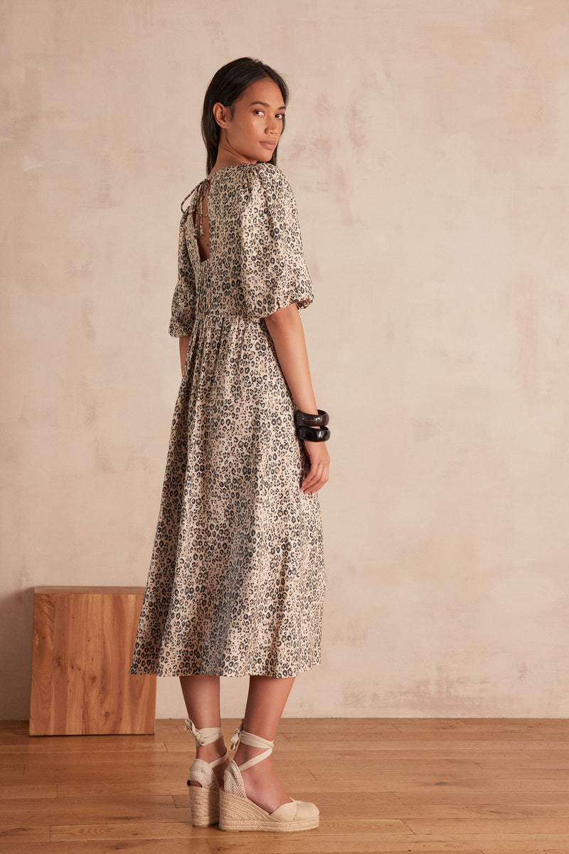 RANDA ANIMAL PRINT LONG DRESS