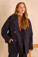 DEAN NAVY WOOL PEA COAT