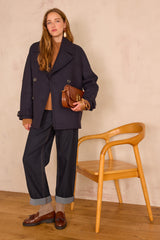 DEAN NAVY WOOL PEA COAT