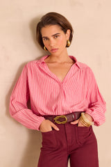 SEATTLE PINK STRIPED BLOUSE