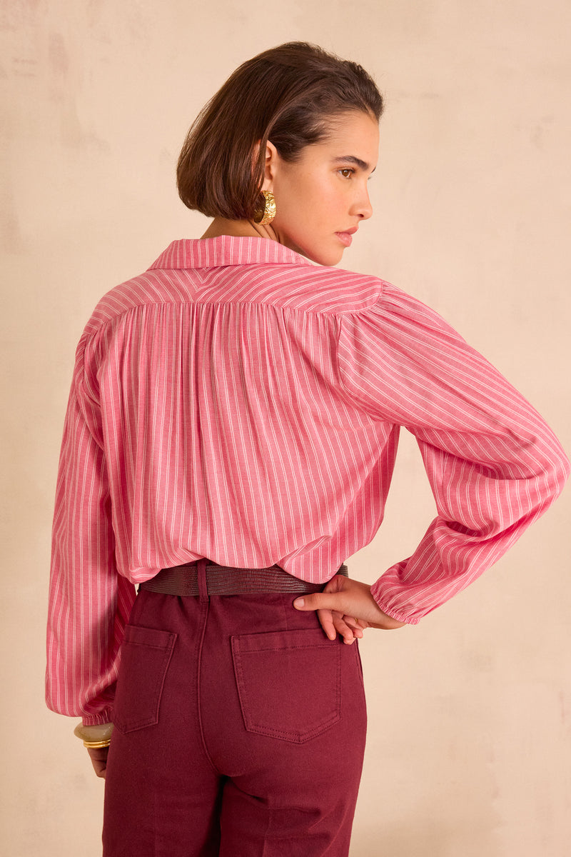 SEATTLE PINK STRIPED BLOUSE