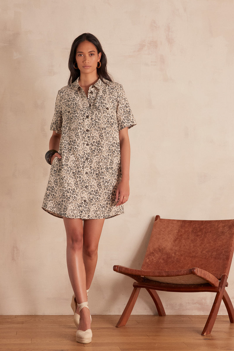 ROSEMARY ANIMAL PRINT SHIRT DRESS