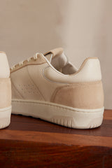 VELORA BEIGE LEATHER TRAINERS