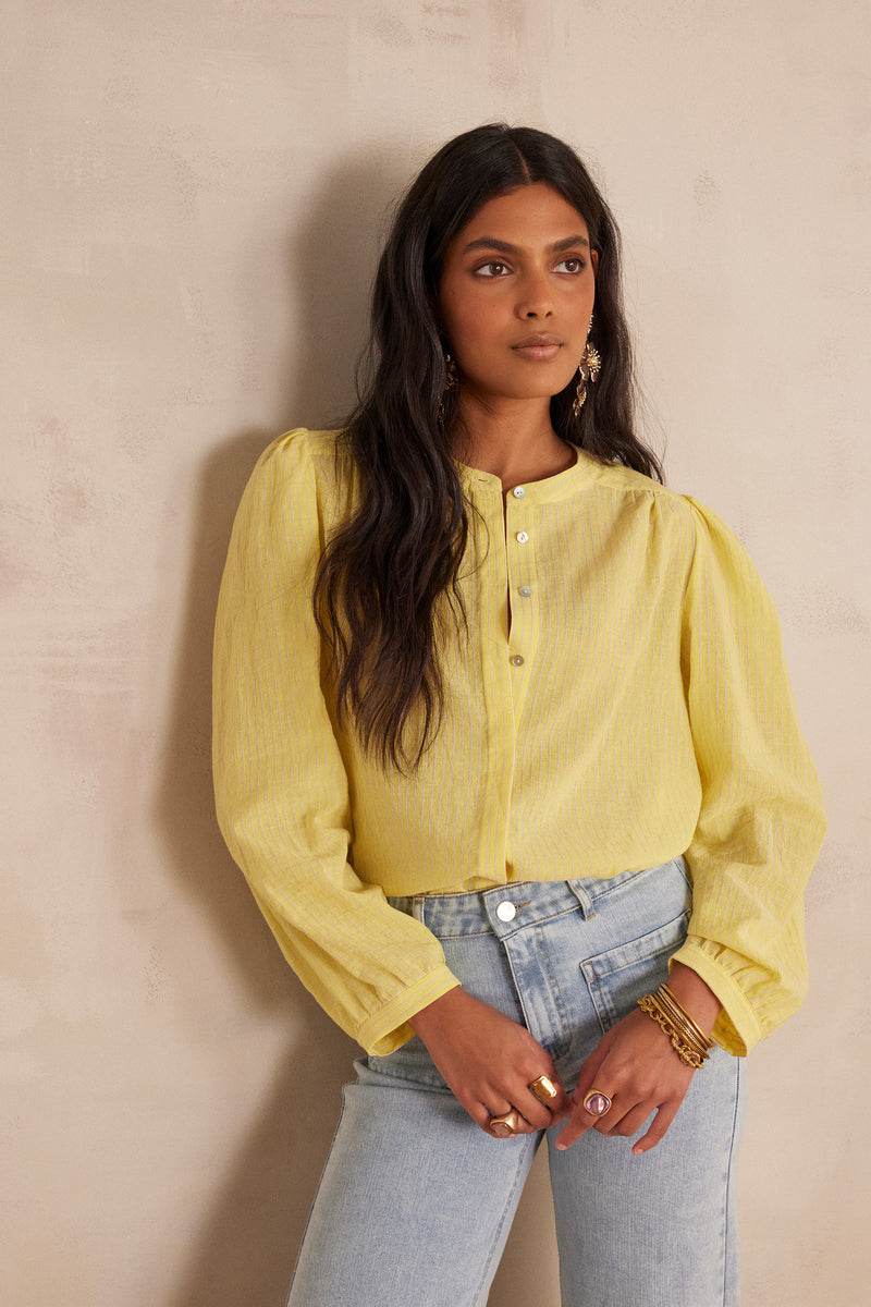 SAPHIR LEMON COTTON BLOUSE