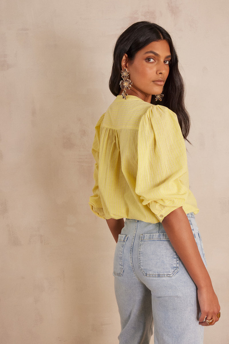 SAPHIR LEMON COTTON BLOUSE