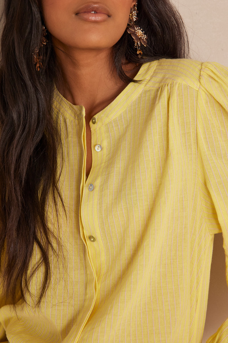 SAPHIR LEMON COTTON BLOUSE