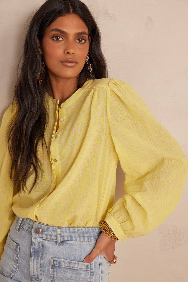 SAPHIR LEMON COTTON BLOUSE