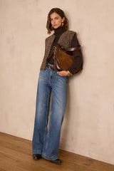 BASTIEN DARK BROWN SLEEVELESS WOOL CARDIGAN