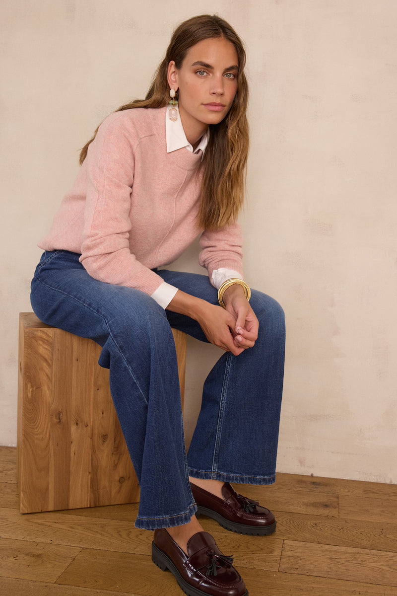 ALESS DARK INDIGO WIDE-LEG JEANS