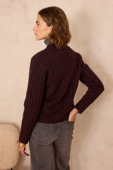 BENICIO WOOL AND ALPACA AUBERGINE JUMPER