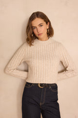 BENICIO WOOL AND ALPACA BEIGE JUMPER