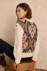 BLISS CINNAMON WOOL SLEEVELESS JUMPER