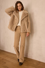 DEREK BEIGE FLUFFY COAT
