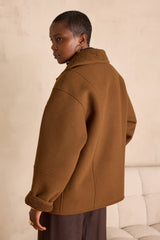 DEBBIE FAUX SHEARLING BROWN COAT