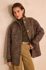 LAMIA KHAKI WOOL COAT