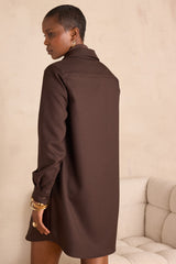 RISE DARK BROWN SHIRT DRESS