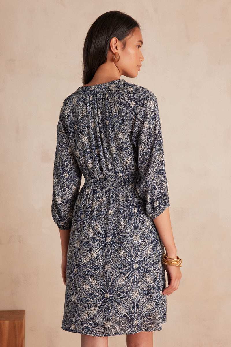 REI NAVY PRINTED DRESS
