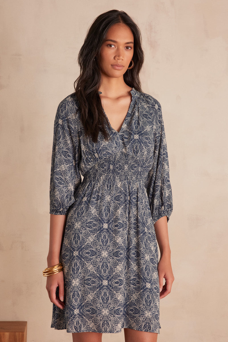 REI NAVY PRINTED DRESS