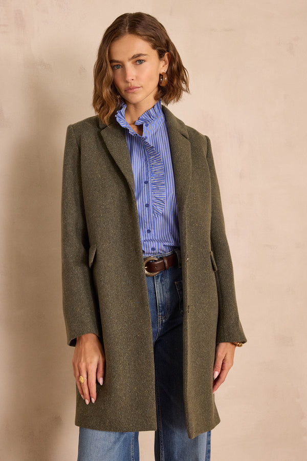 ANABELLE KHAKI WOOL COAT