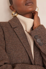 ANABELLE CHEVRON PATTERN WOOL COAT