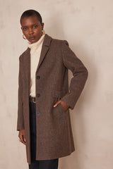 ANABELLE CHEVRON PATTERN WOOL COAT