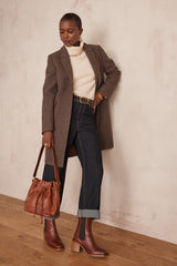 ANABELLE CHEVRON PATTERN WOOL COAT