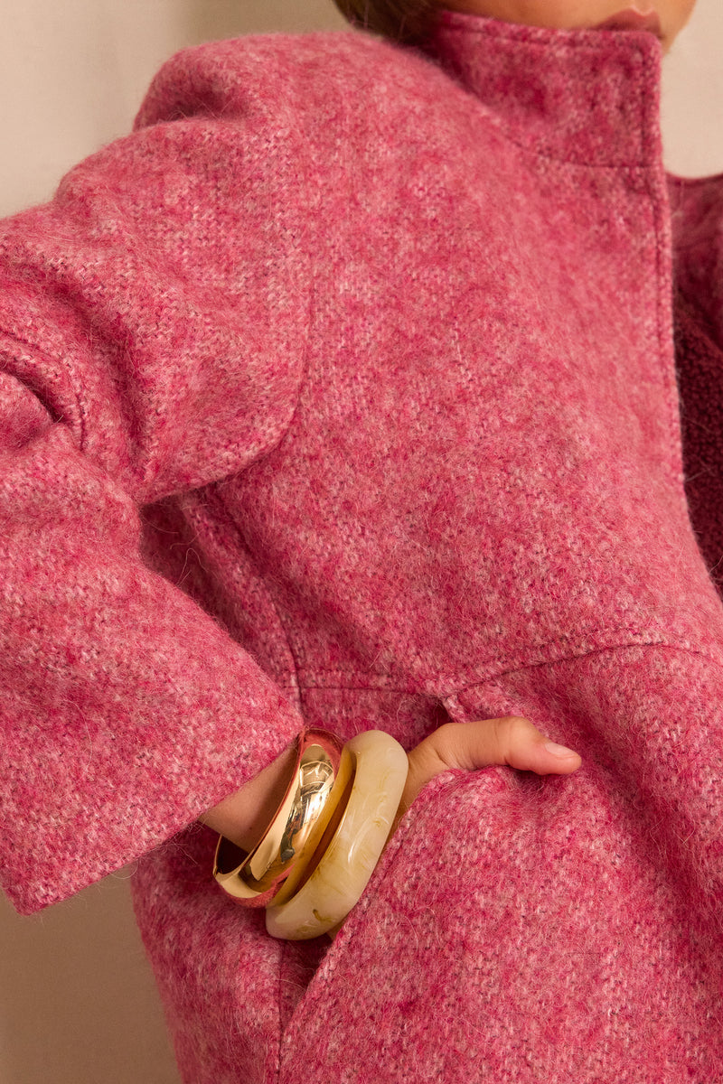 LAMIA PINK WOOL COAT