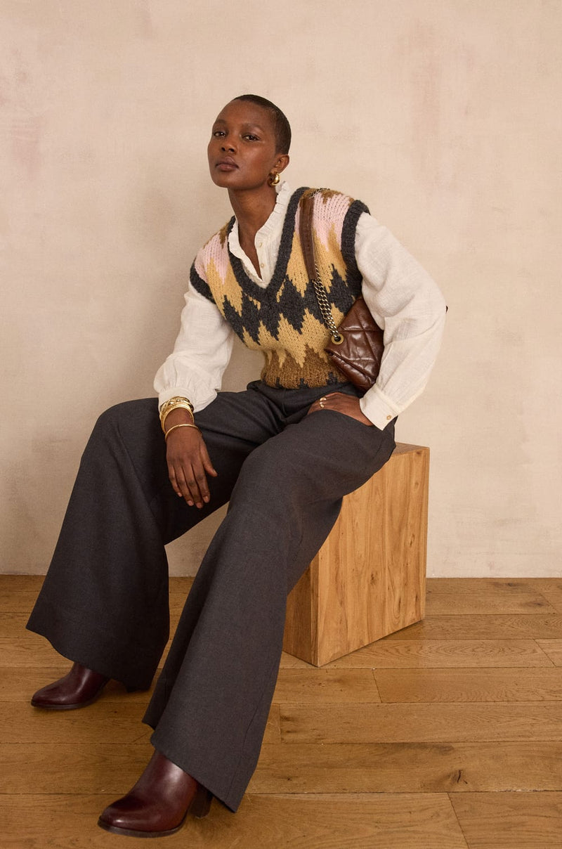 BLAZE BIS GEOMETRIC PATTERN SLEEVELESS JUMPER