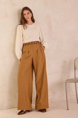 DAISY WIDE LEG CAMEL TROUSERS