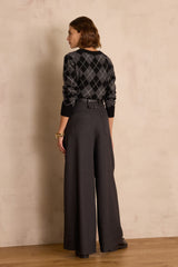 DAISY ANTHRACITE WIDE-LEG TROUSERS