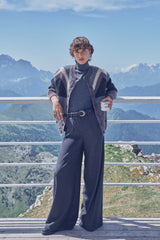 DAISY ANTHRACITE WIDE-LEG TROUSERS