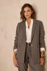 NELIA STRIPED WOOL JACKET