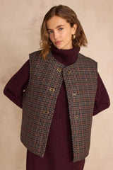 SABRINA AUBERGINE BOUCLE WOOL JACKET