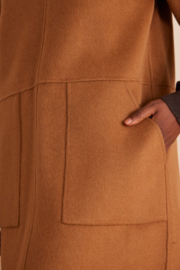 ROSARIO DOUBLE FACE CINNAMON DRESS