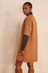 ROSARIO DOUBLE FACE CINNAMON DRESS