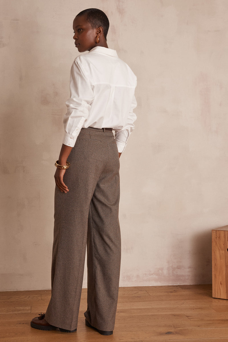 FERGUSON WIDE-LEG CHECKED TROUSERS