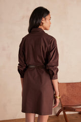 ROSALIE CHOCOLATE COTTON DRESS